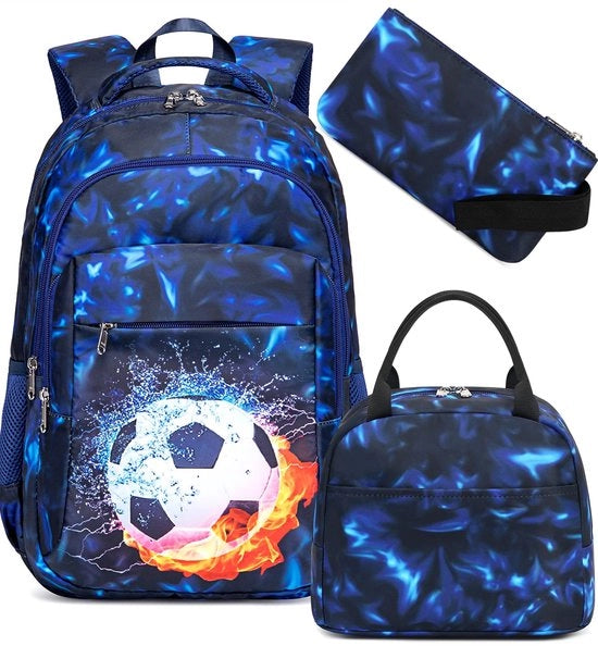 Zaino Tridimensionale - Borsa da Scuola per Ragazzi - Borsa per Tempo Libero - Set di Custodie - Fascia Regolabile con Spalline - Contenitore per Pane - Borsa da Scuola