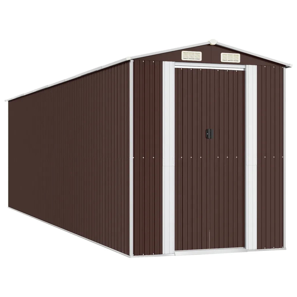 Capanno da Giardino Marrone Scuro 192x689x223cm Acciaio Zincato 3147466