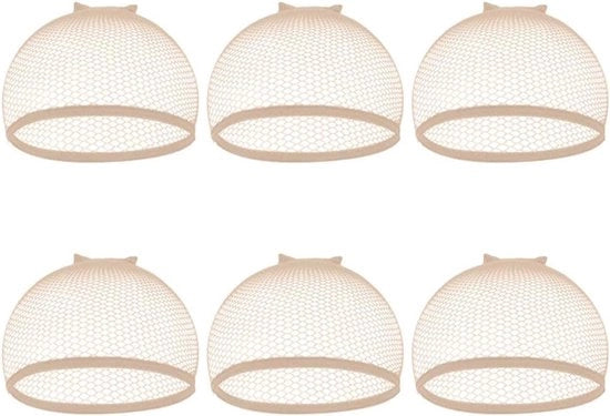 Accessori capelli in nylon - 6 pezzi - Capocapelli in nylon - Flessibile e elastico - Beige - Accessori capelli - Respirante - Capo di capelli