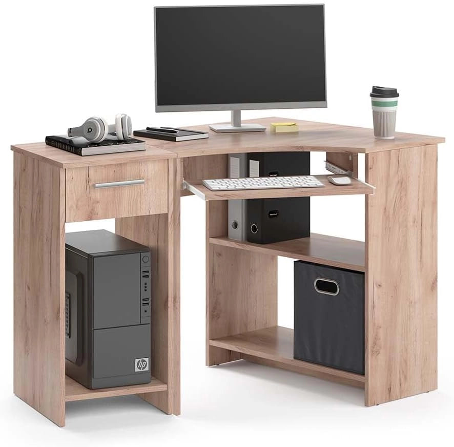 Scrivania angolare Odin, Sonoma, 83 x 76 cm Set con armadio PC