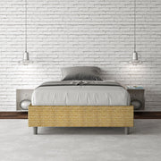 Letto una piazza e mezza con rete imbottito 120x190 tessuto Aragona 3 giallo Azelia