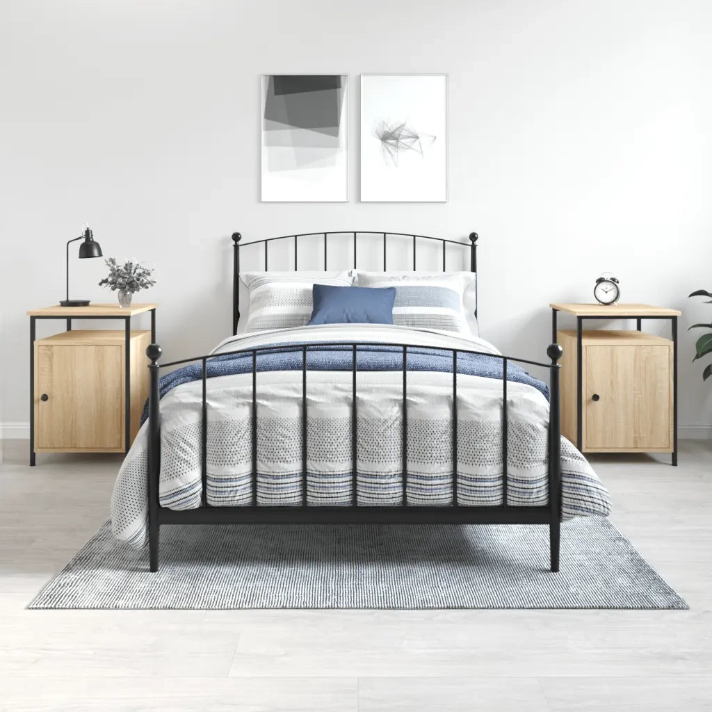 Comodini 2 pz-Set di 2 Tavolino da notte Rovere Sonoma 40x42x60 cm in Legno Multistrato 132268