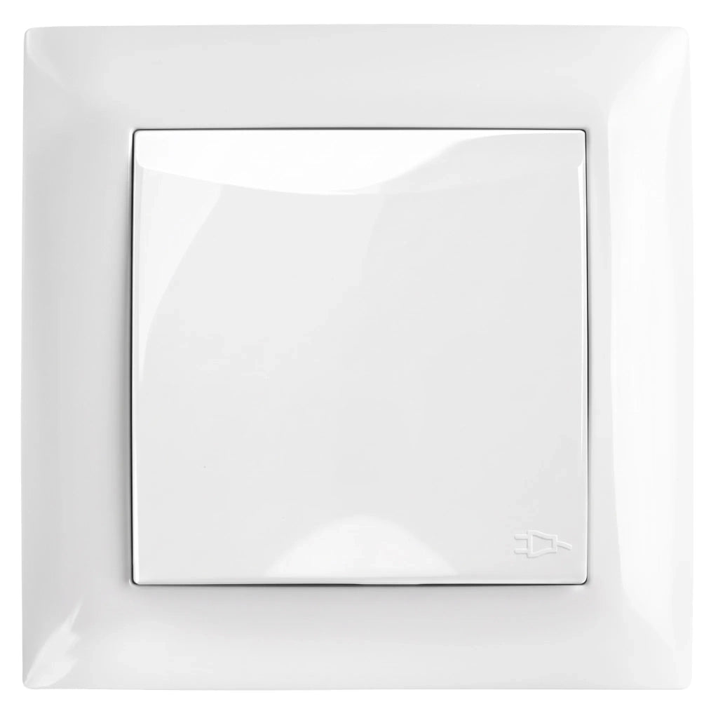 Presa Singola Con Messa A Terra E Coperchio Con Cornice Oste Jnh005-g White