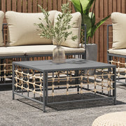 Tavolino da Giardino-Tavolo da Esterno Antracite 70x70x34 cm in Polyrattan