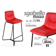 2x Sgabello bar rosso design penisola ecopelle cm 44 x 50 x 70 h