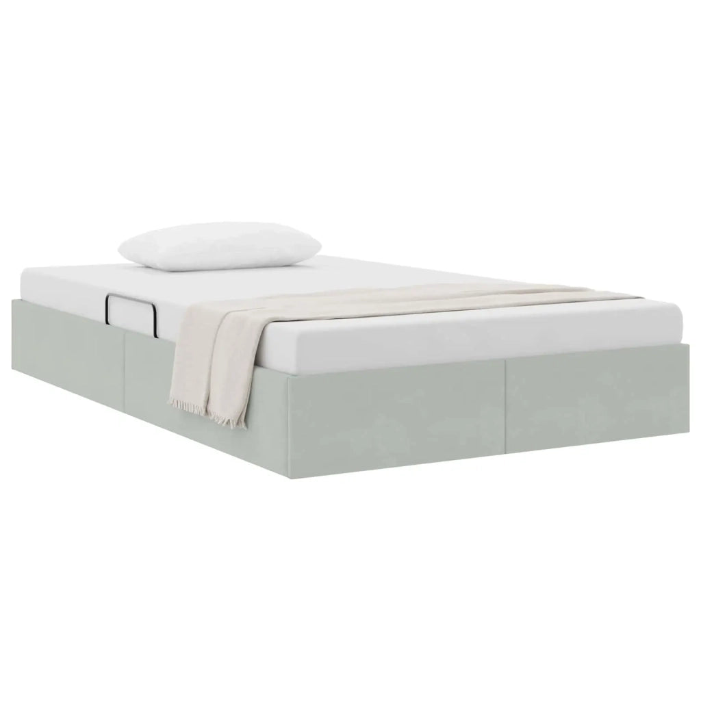 Letto ottomano Grigio Chiaro 120 x 200 cm Velluto 3442874