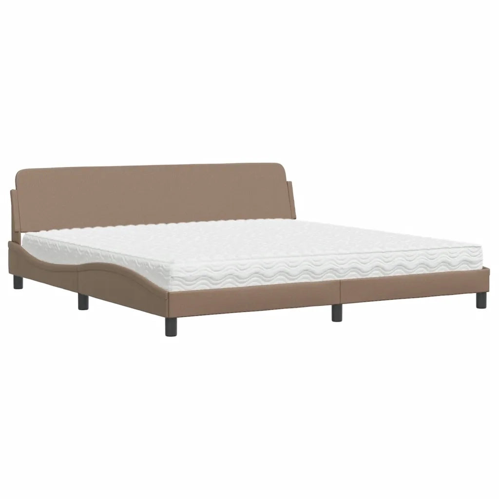 Letto con Materasso Cappuccino 200x200cm Similpelle