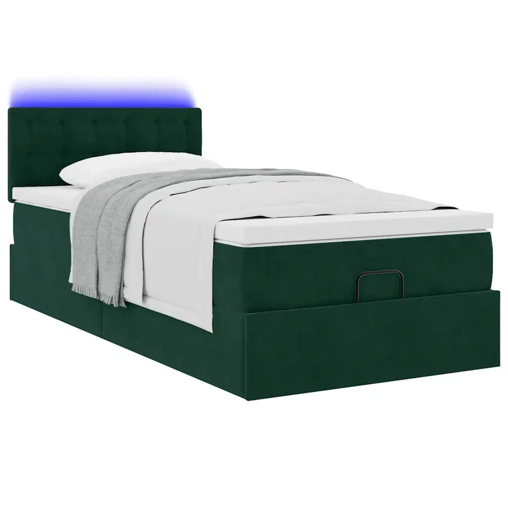 Struttura Letto Pouf con Materasso 100x200 cm Velluto 3312749