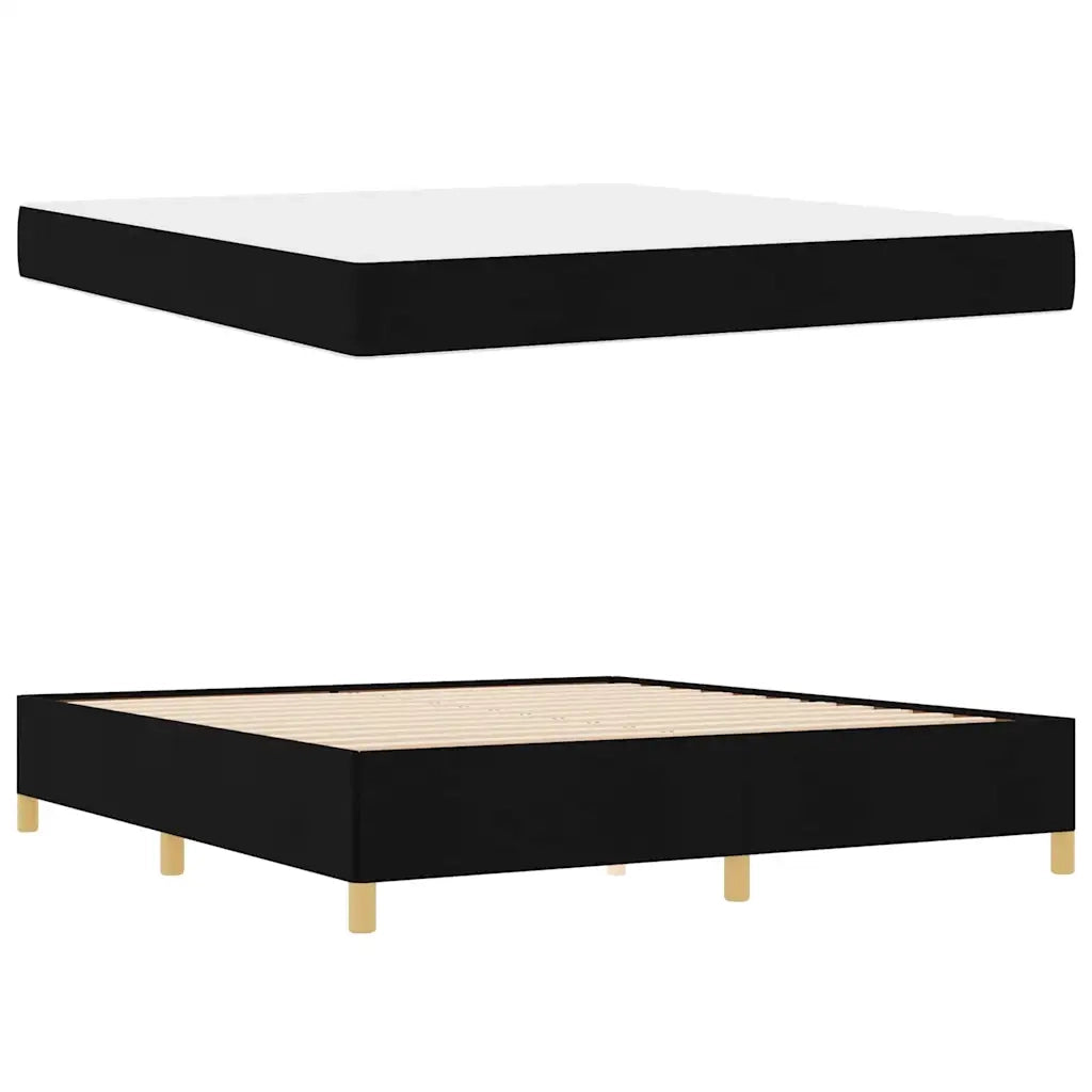 vidaXL Letto a molle Nero e Bianco e Nero 180 x 200 cm Tessuto