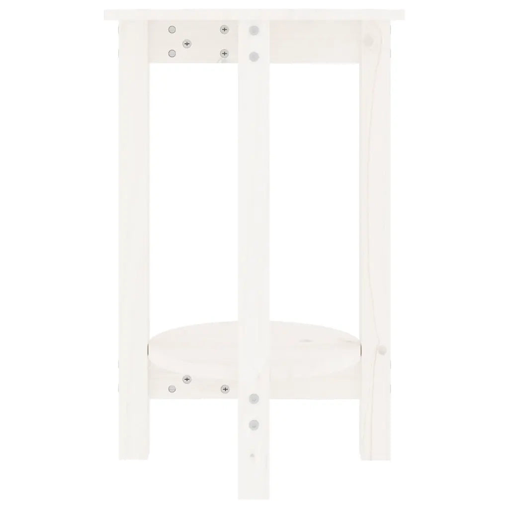 Tavolino da Salotto Bianco Ã˜ 40x60 cm in Legno Massello di Pino cod mxl 20067