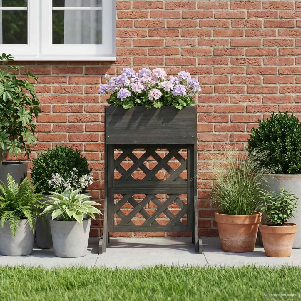 Trellis da Giardino Verticale Grigio 48 x 30 x 70,5 cm CFW6471505
