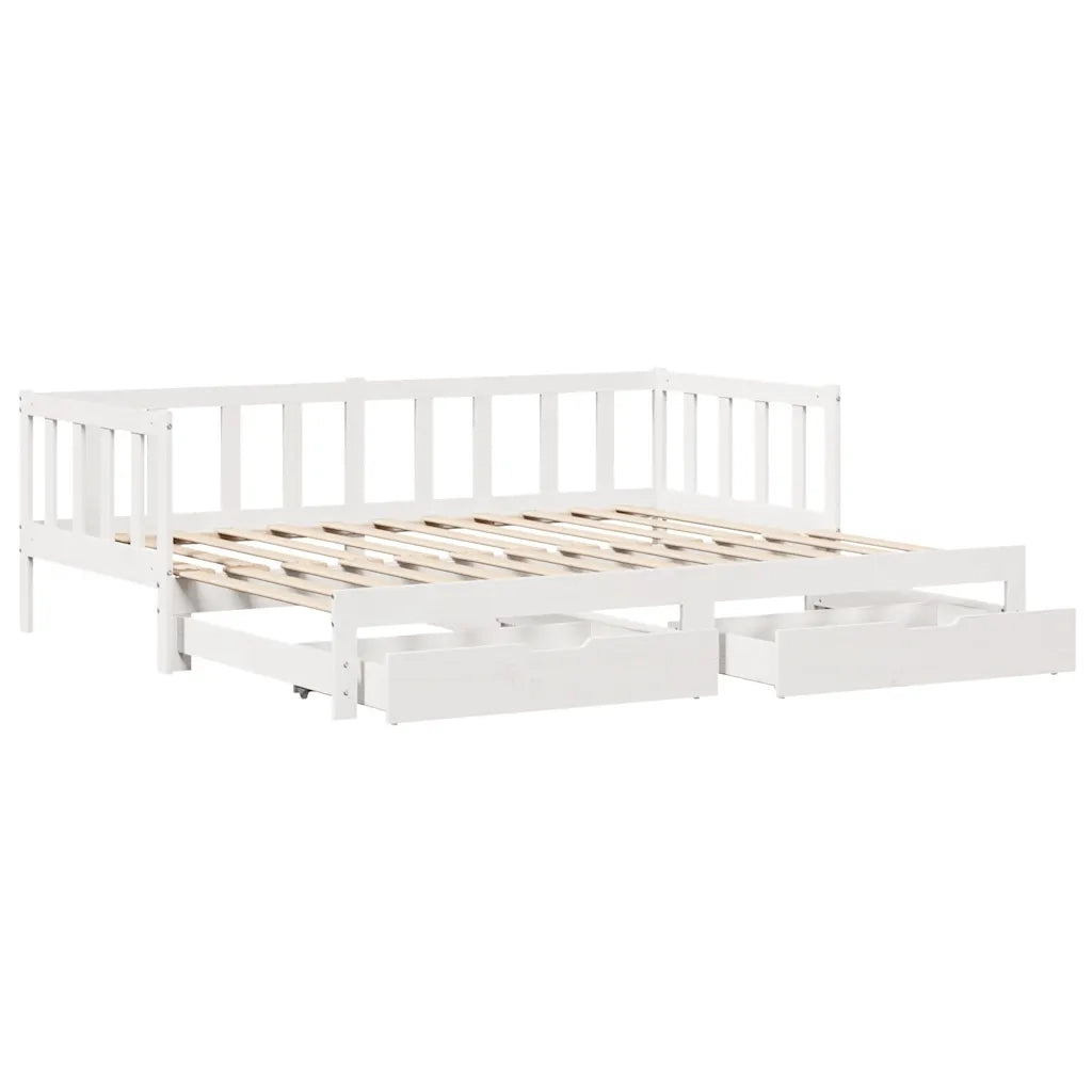 Letto Estraibile con Cassetti senza Materasso Bianco 90x200 cm 3302188