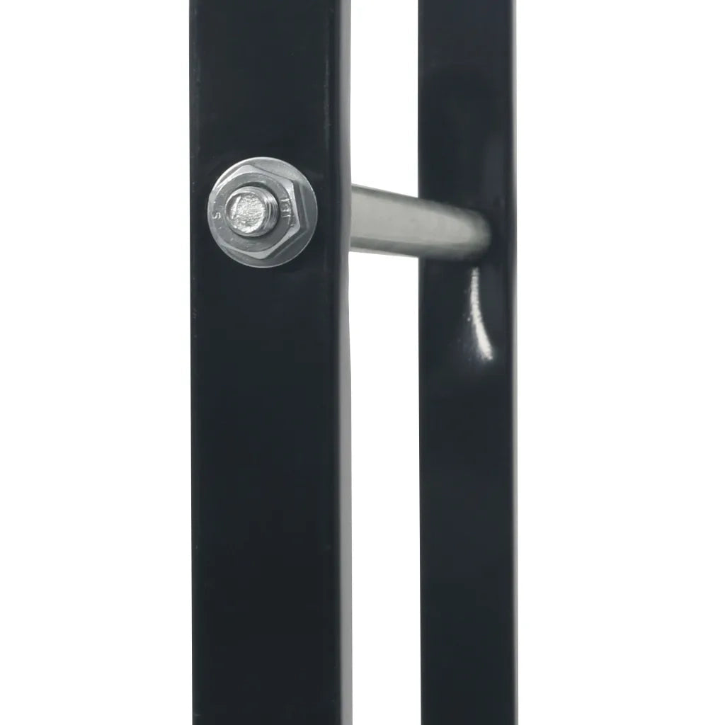 Rastrelliera per Legna da Ardere Nera 80x25x150 cm in Acciaio 286289