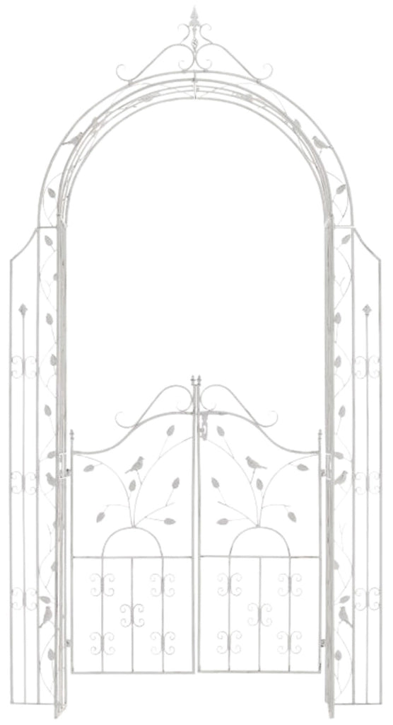 Arco per Rampicanti Grenada con Cancello bianco antico