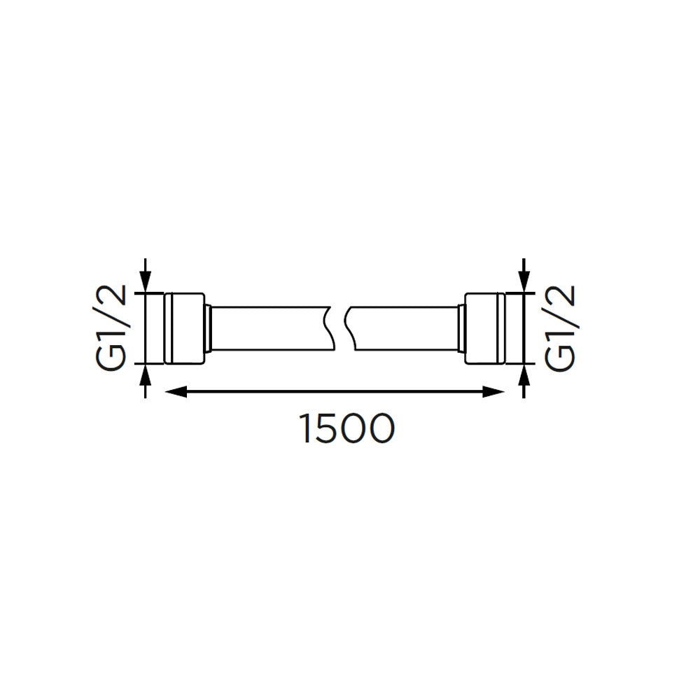 Flessibile doccia da 150 cm in acciaio, cromato
