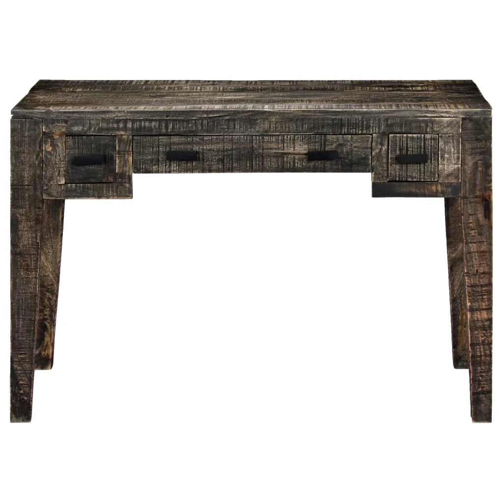 Scrivania tavolo postazione di lavoro mobile per computer studio 110 x 50 x 75 cm legno massello di mango nero 02_0023896