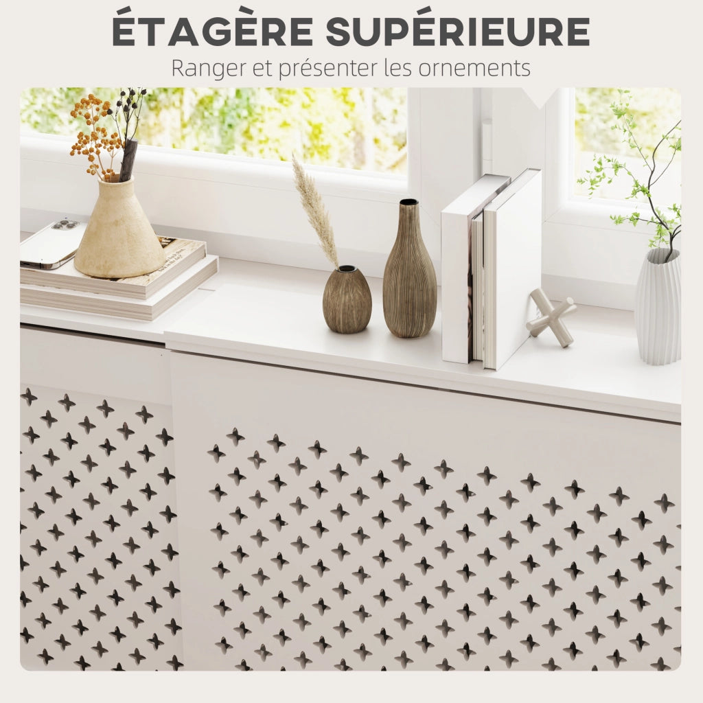 Mobile copririscaldatore regolabile ¨C zephmum ¨C bianco 136-200x21.5x91.7 cm