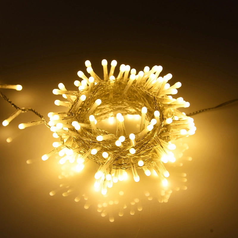 CATENA LUMINOSA DI NATALE 300 LED LUCE CALDA 8 EFFETTI DI ILLUMINAZIONE - IDEALE PER INTERNI ED ESTERNI IP44