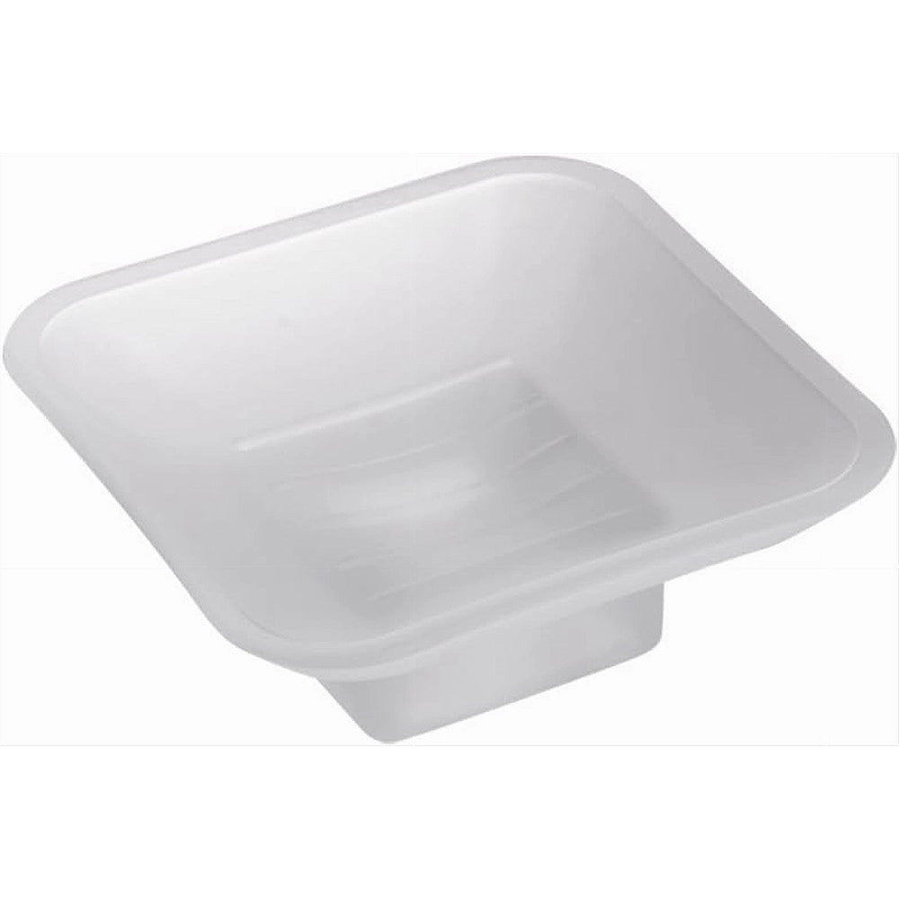 Trade Shop - Piattino Ricambio Porta Sapone In Vetro Satinato Quadrato Bagno Accessorio 87264 -