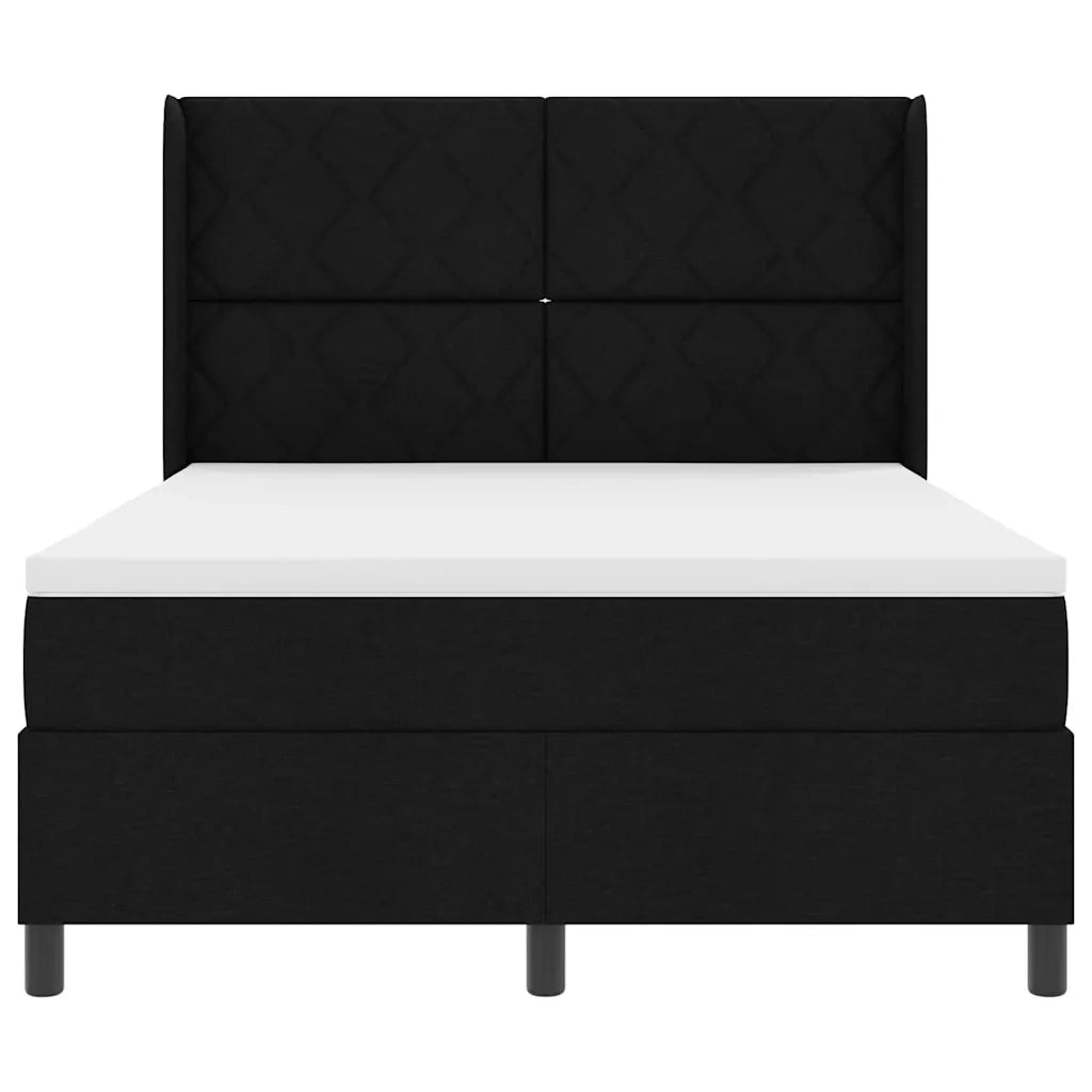 Letto a molle con materasso Nero 140 x 200 cm Tessuto 3341709