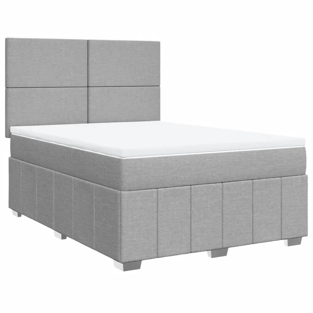 vidaXL Giroletto a Molle con Materasso Grigio Chiaro 140x190cm Tessuto