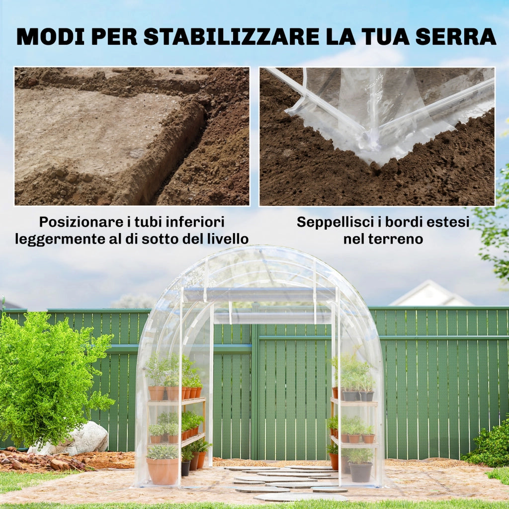 Serra da Giardino ¨C zephmum ¨C Verde 2x3x2m Acciaio PE Anti-UV