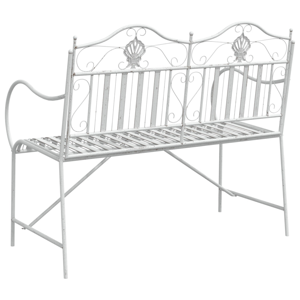 Panchina Bianca Metallo 103.5 x 59 x 89 cm Durevole