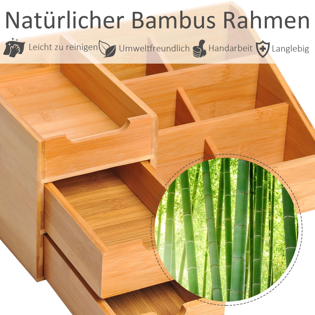 ORGANIZER da scrivania con 2 cassetti 33x20,5x15,5 cm bambù naturale