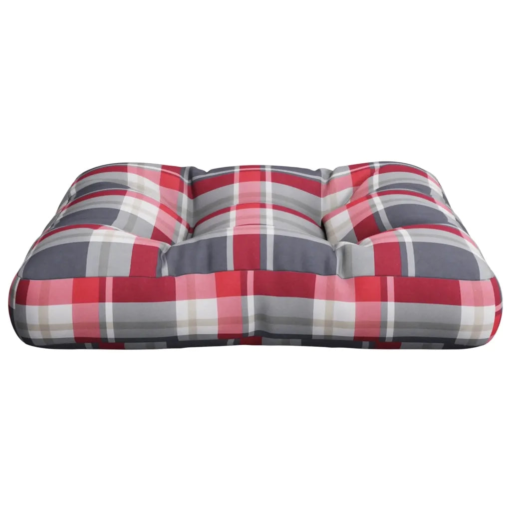 vidaXL Cuscino per Pallet Rosso a Quadri in Tessuto