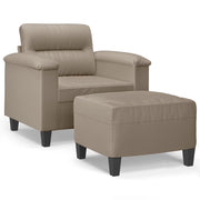 Poltrona | Sedia Relax con Poggiapiedi tortora 60 cm in Tessuto Microfibra