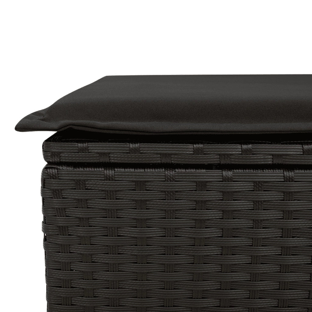 Set Divani da Giardino 5 pz con Cuscini in Polyrattan Nero 3252482