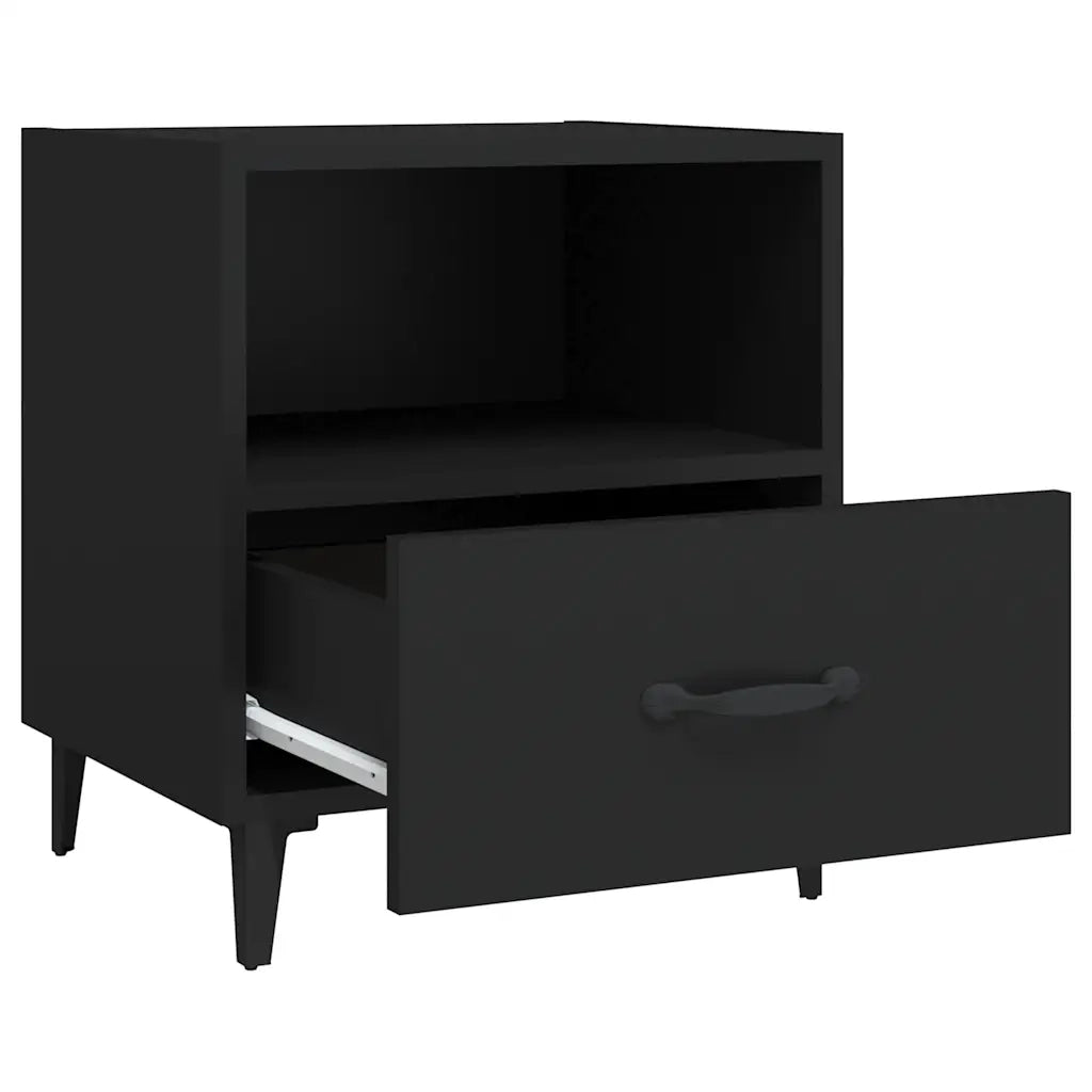 Comodino Nero in Legno Multistrato 812026