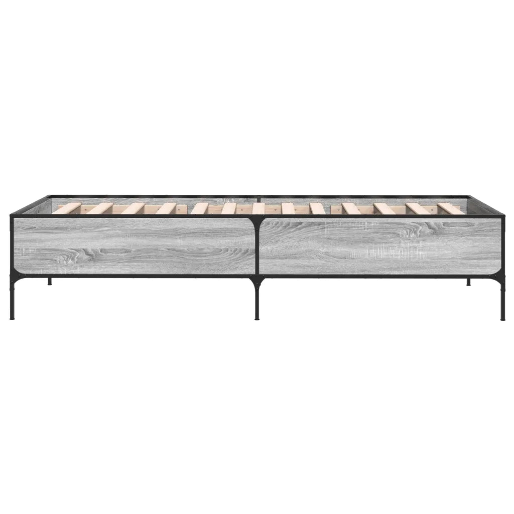 Giroletto-Struttura Letto Grigio Sonoma 90x200 cm Legno Multistrato e Metallo 182820