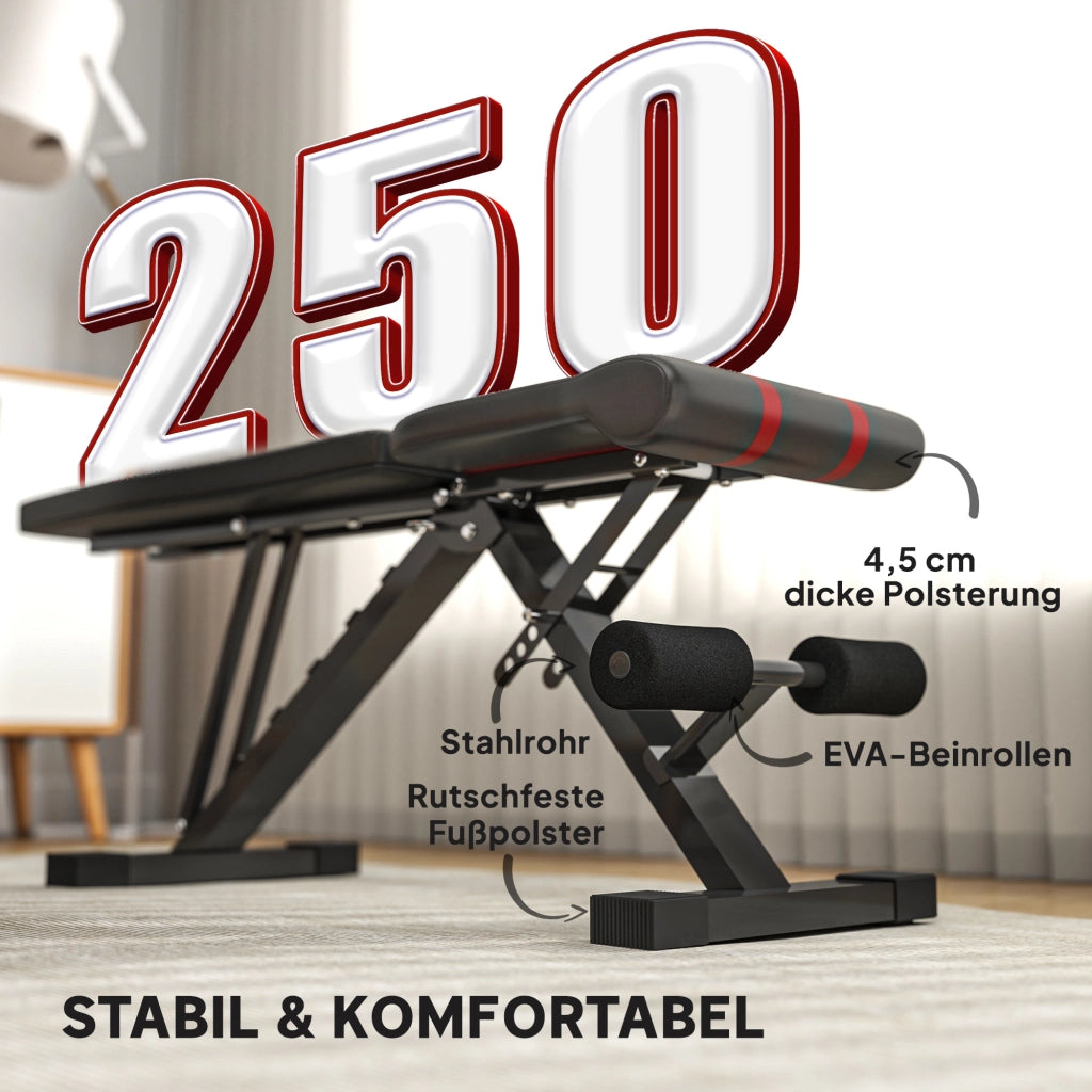 Panca Workout Pieghevole ¨C Zephmum ¨C Nero, Imbottita, Metall