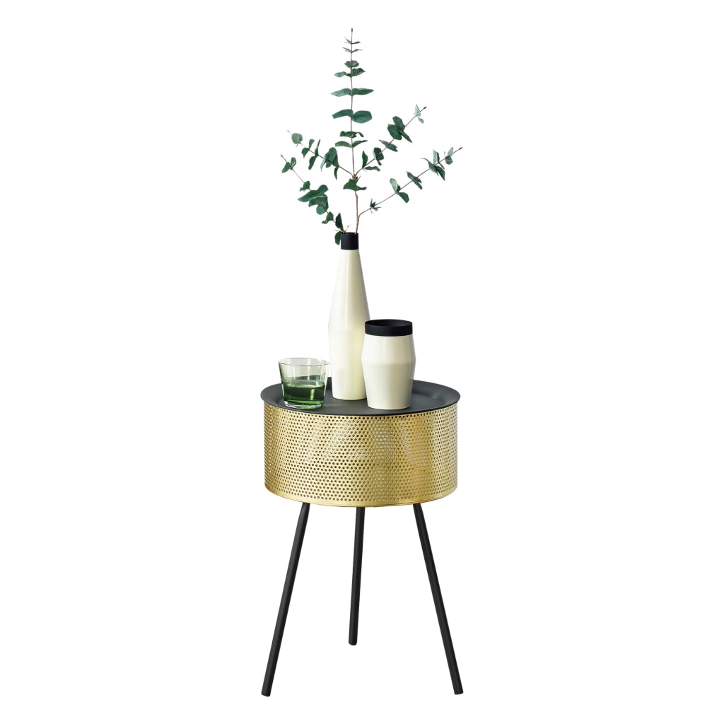 Tavolino Treppiede Gällivare 50 x 35 cm Oro/Nero [en.casa]