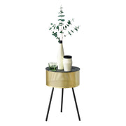 Tavolino Treppiede Gällivare 50 x 35 cm Oro/Nero [en.casa]