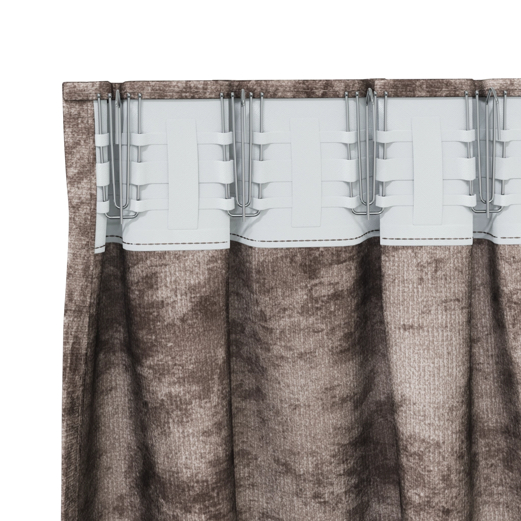 Tende in velluto 2 pz con occhielli cappuccino 245x140 cm