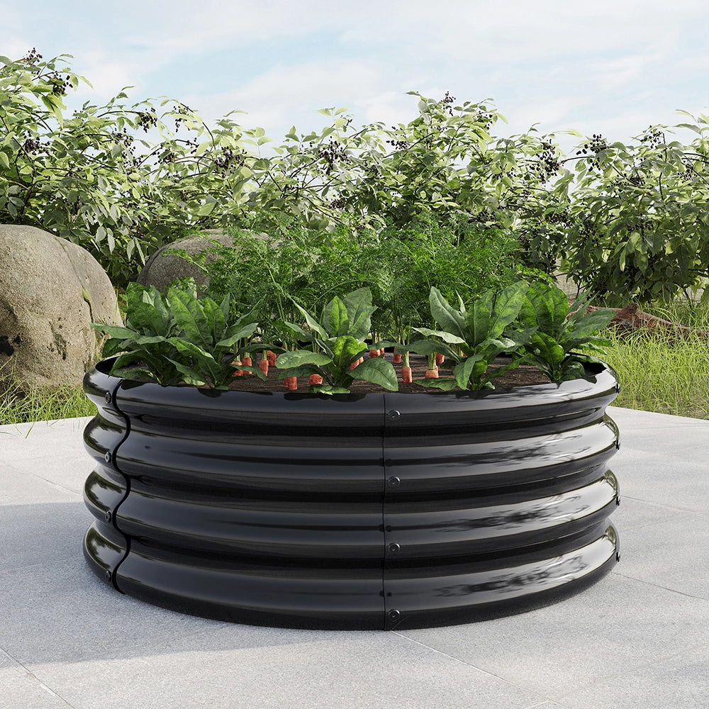 Giardino rialzato rotondo - Xylo - Galvanizzato per orto, frutta e fiori