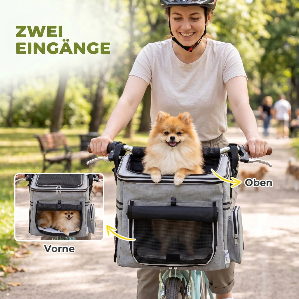 Cestino per Bicicletta per Cane ¨C Zephmum ¨C Grigio Chiaro