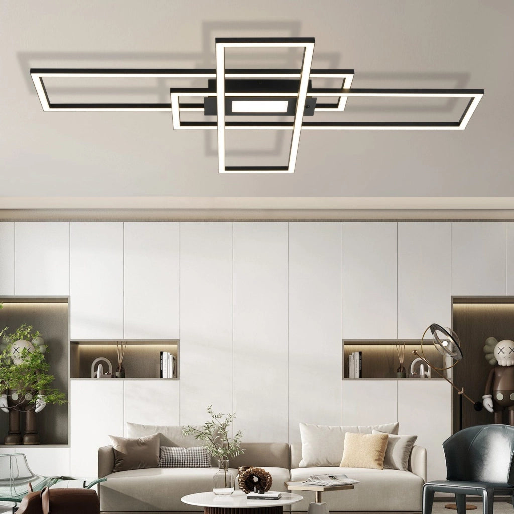 ZMH Lampada da soffitto plafoniera LED moderna 50W telecomando per soggiorno corridoio