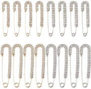 Set di Spille di Sicurezza 16 Pezzi - Broches Strass - Spille Decorative di Sicurezza - Lega - Maniglie Antiscivolo - 4 Stili - Broche