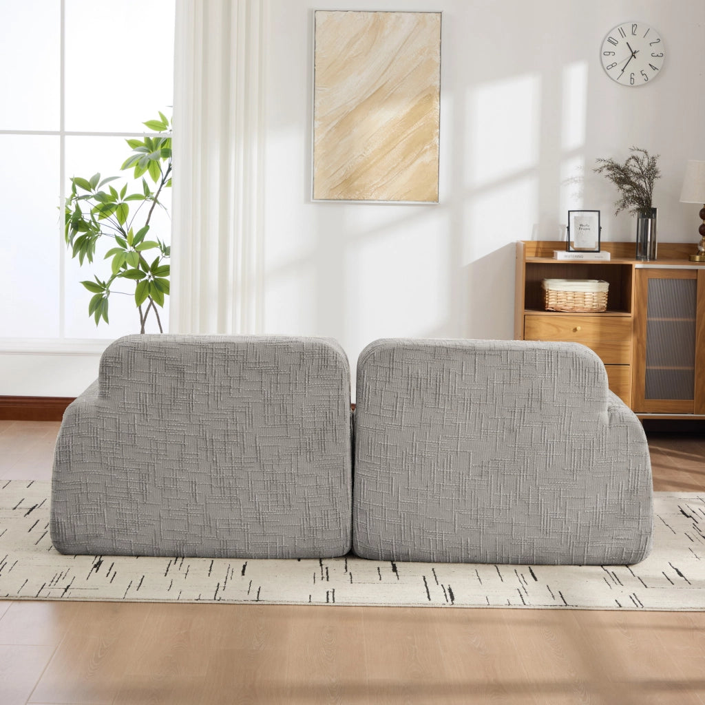 Divano a due posti, tessuto chenille, design modulare, imbottitura in schiuma ad alta elasticit¨¤ 30D, pronto all'uso, grigio