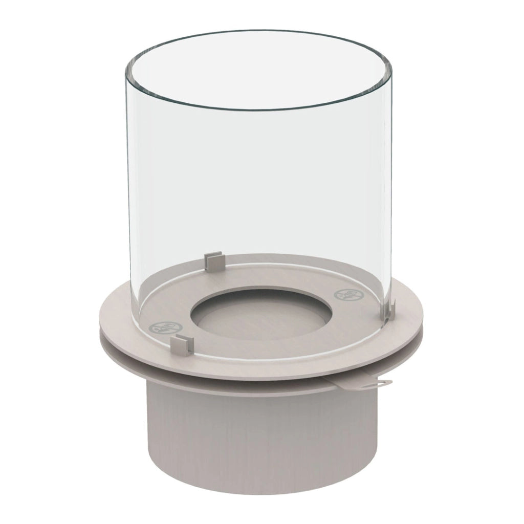 Bruciatore Rotondo per Camino a Bioetanolo Ø25x31 cm 1,5 lt con Vetro in Acciaio Inox