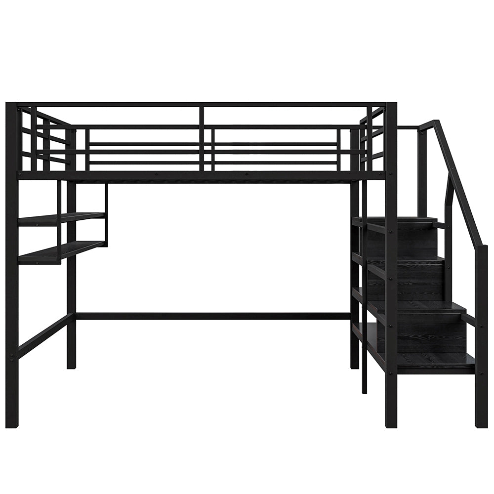 Letto mezzanino 140x200cm - Xylo - nero, spazio libero, personalizzabile