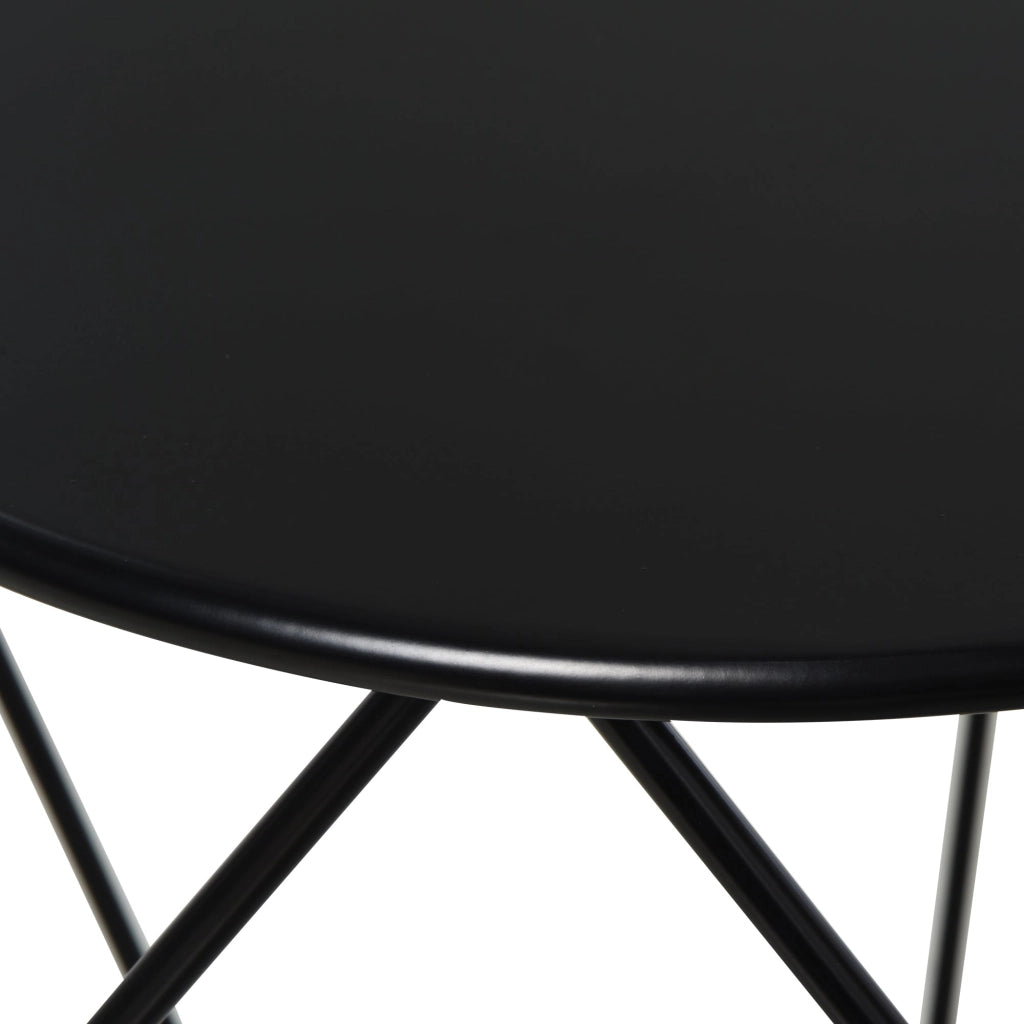 Tavolino Geometrico di Design in Acciaio Nero 54x54x44 cm