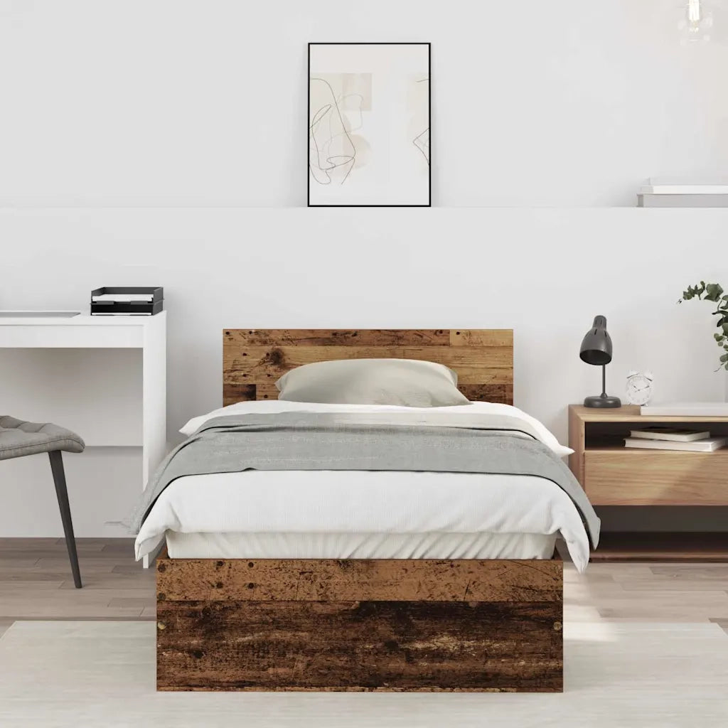 Struttura del letto Legno vecchio 90 x 190 cm Legno multistrato 871657