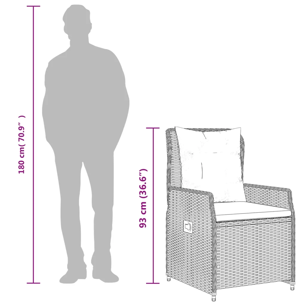 vidaXL Set da Pranzo da Giardino 9 pz con Cuscini Beige in Polyrattan