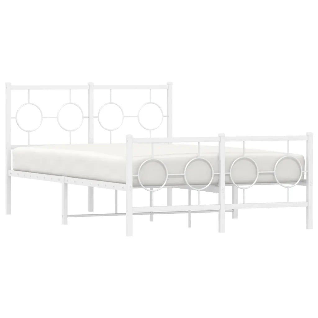 Giroletto con Testiera e Pediera Metallo Bianco 120x190 cm