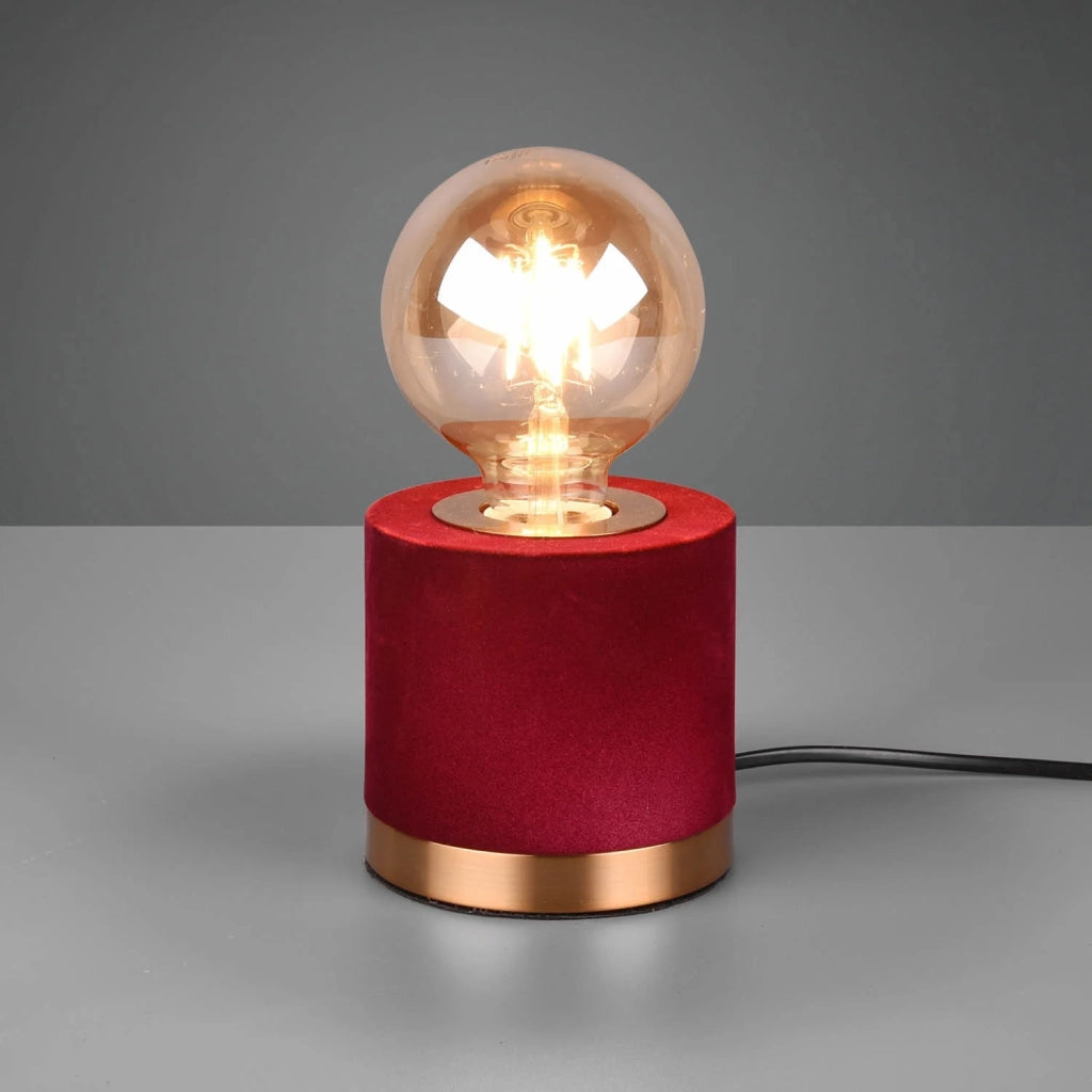 LÚZETE - LAMPADA DA TAVOLO GANNICUS VELLUTO ROSSO E27