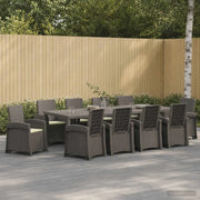 Set da Pranzo per Giardino 11 pz Grigio chiaro e panna PP 3430179